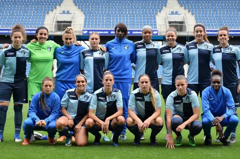 Morgan Crable with the Le Havre AC squad at the Stade Océane.